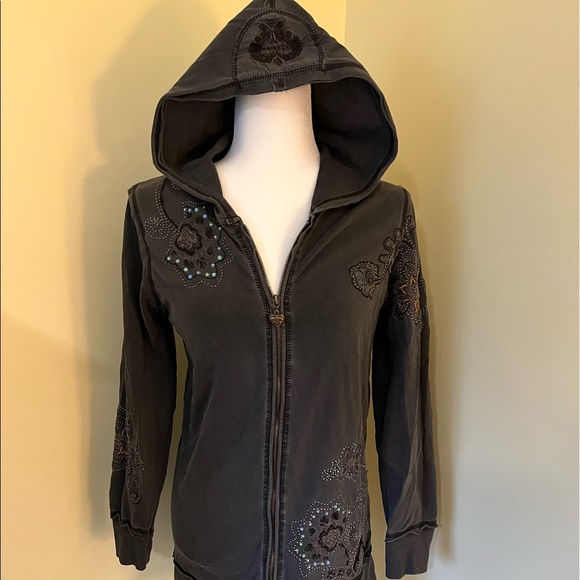 Vertigo Paris Grey embellished sweatshirt Large worn once hoodie - Picture 1 of 12